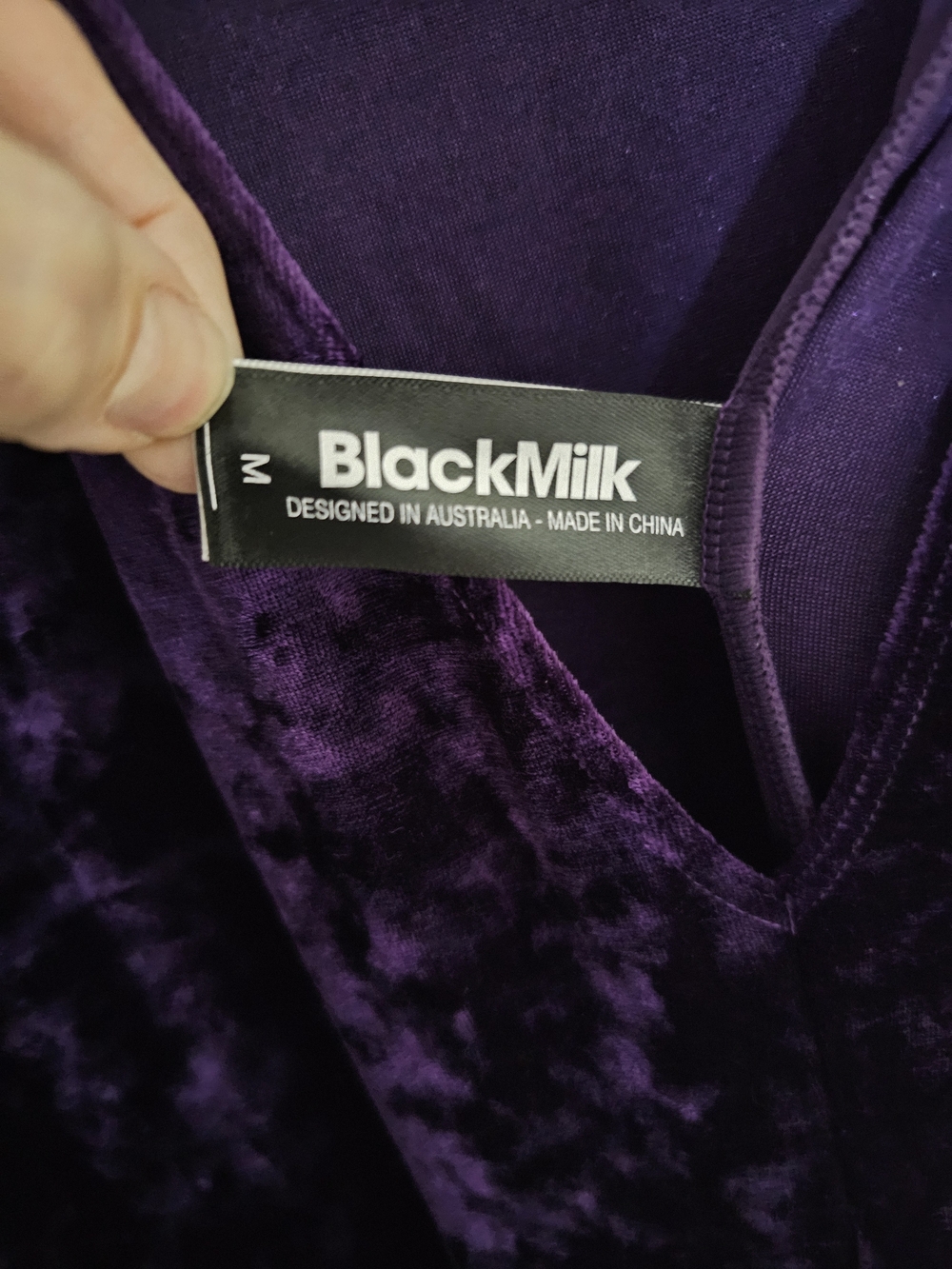 BlackMilk Purple Crushed Velvet Maxi Dress - Picture 3 of 5